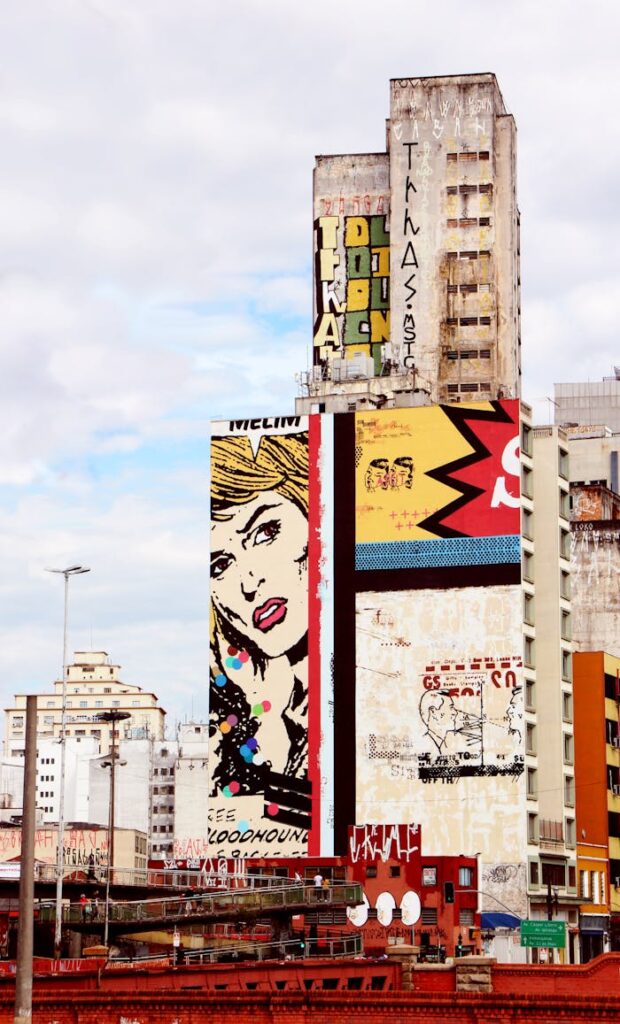 pexels-photo-1535775 A striking display of pop art graffiti on a building in São Paulo, Brazil.